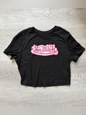 Von Dutch Black Top with Subtle Logo Detail